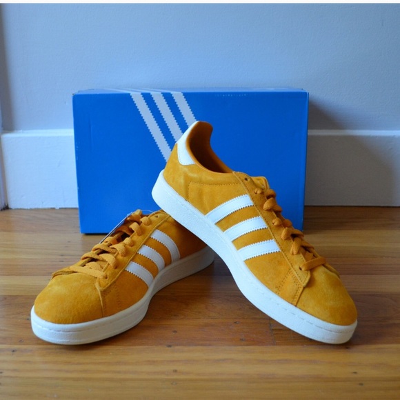 yellow adidas campus shoes